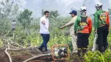 FOTO, Peninjauan Lokasi Kebakaran Hutan dan Lahan di Pontianak oleh Presiden Prabowo Subianto, Kapolri, dan Panglima TNI